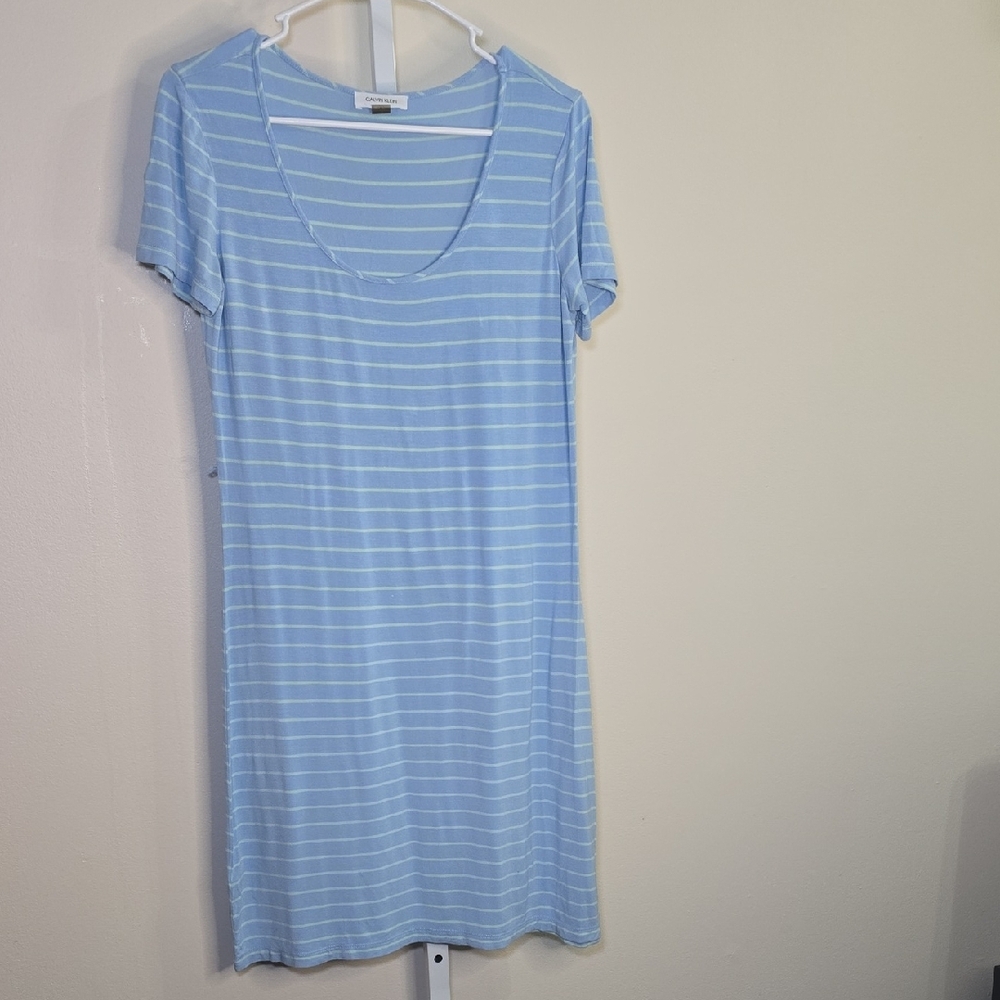 Calvin Klein Blue and Green Striped Dress Ladies Sz 4‎